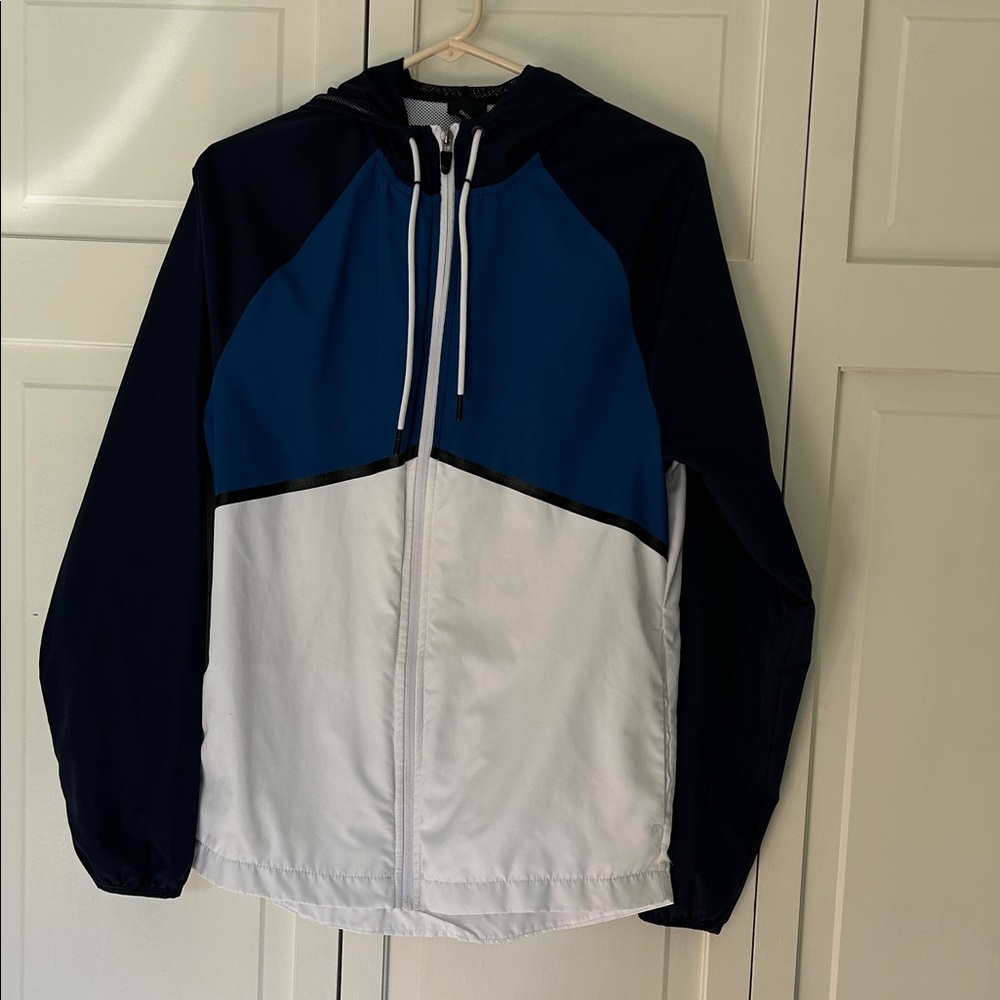 Athletic Works Navy and White Jacket -- Men's Small